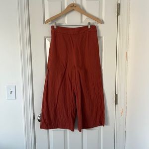 Madewell Wide Leg Linen Cropped Pants